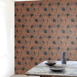 柔然进口壁纸Khroma无纺布现代简约曲线质感电视背景墙墙纸TRI201