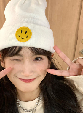 theMADHATcher「伪装笑脸」针织帽翻边冷帽女Beanie可爱显脸小