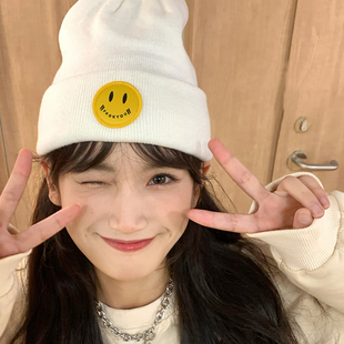 笑脸」针织帽翻边冷帽女Beanie可爱显脸小 theMADHATcher「伪装
