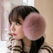 韩版 保暖狐狸毛皮草耳罩耳套冬季 男女情侣耳环皮草护耳毛毛耳包加