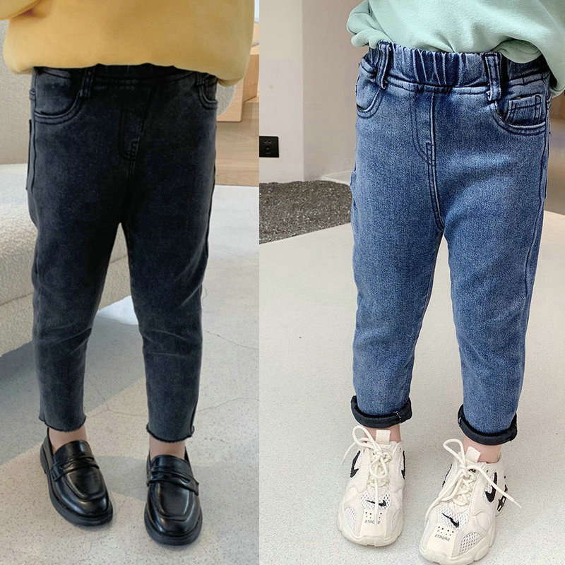 弹力修身加绒加厚小脚裤童装