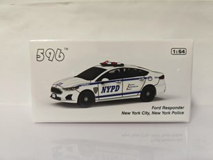 596 1/64  仿真 福特蒙迪欧NYPD纽约警车涂装 洛杉矶警用合金车模
