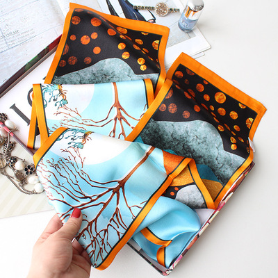 彩鹿双层真丝长飘带巾