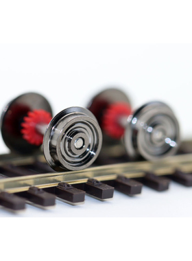 HO火车模型配件金属车轮1:87火车头轮子通用改装轮带牙箱齿轮