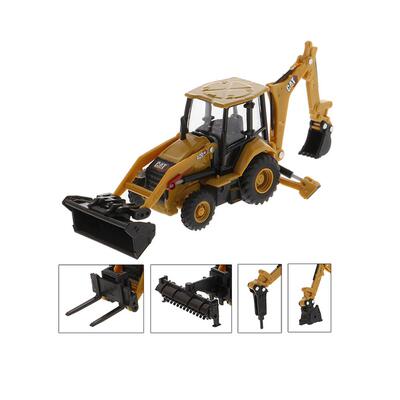 DM CAT工程车1/64 420 XE Backhoe Loader 卡特装载机模型摆件
