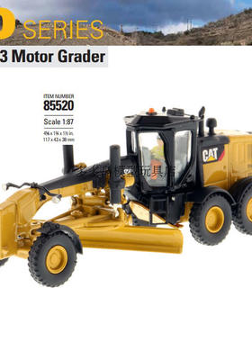 卡特1/87 CAT 12M3平地机模型摆件合金工程车HO场景 85520