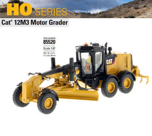 卡特1/87 CAT 12M3平地机模型摆件合金工程车HO场景 85520