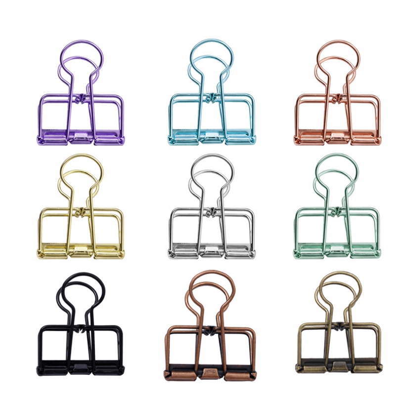 간단한 금속 중공 긴 꼬리 클립 학생 폴더 손 계정 귀여운 다채로운 사무실 문서 제비 꼬리 클립 테스트 종이 클립