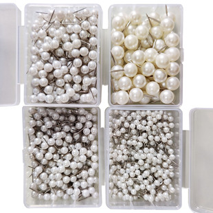 10MM短款 珍珠针珠光白色地球针圆球大头珍珠针软木板大头针