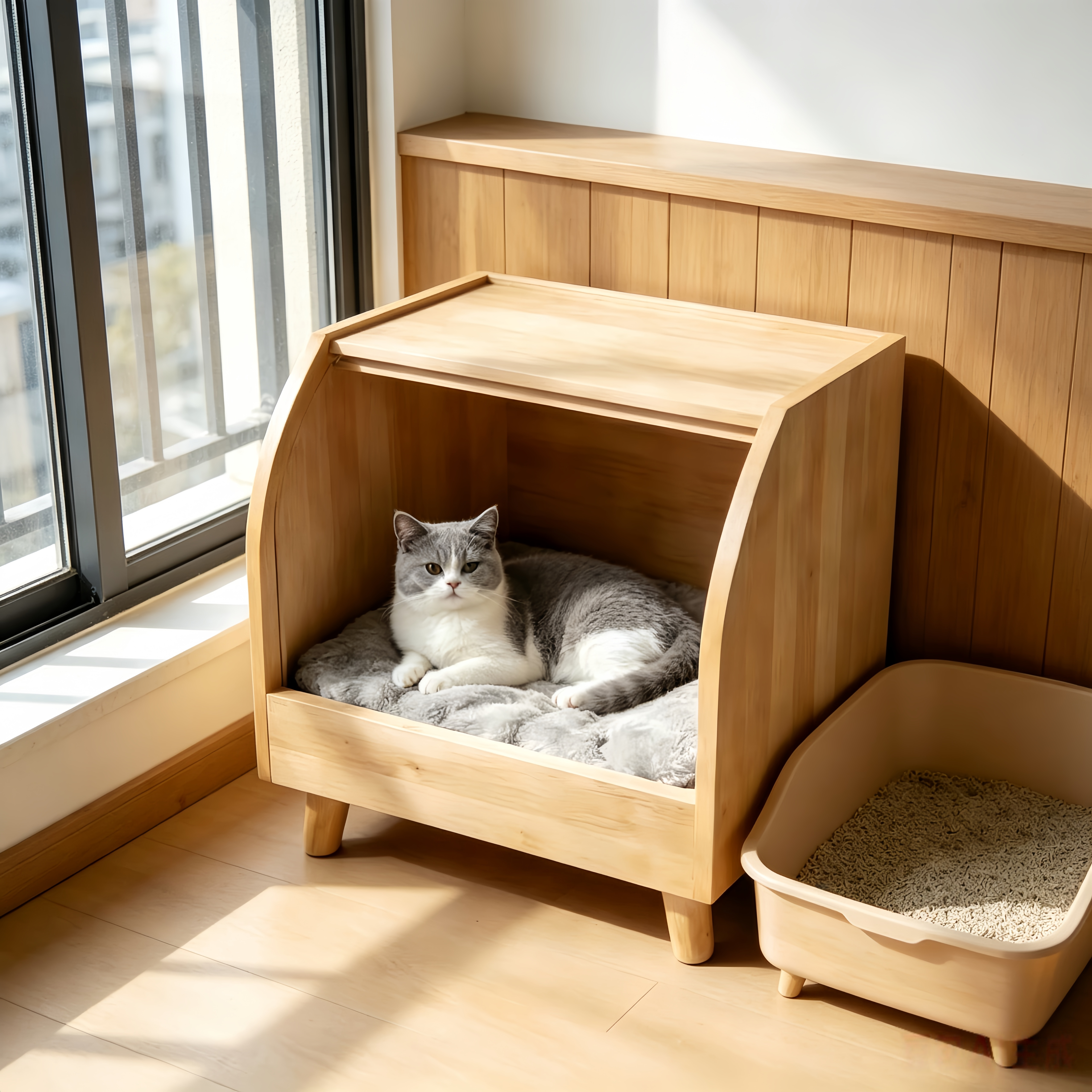 实木猫狗窝宠物窝四季通用木制猫窝小型犬狗窝泰迪博美窝防潮防霉