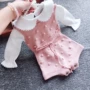 Ins cùng một đoạn xuân và mùa thu đan yếm cotton cotton hoang dã một mảnh váy bé gái trăm ngày 1 tuổi cao trào - Áo liền quần jumpsuit bé trai cá tính