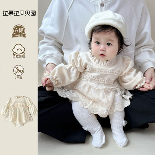 女宝宝春秋款洋气长袖连体衣