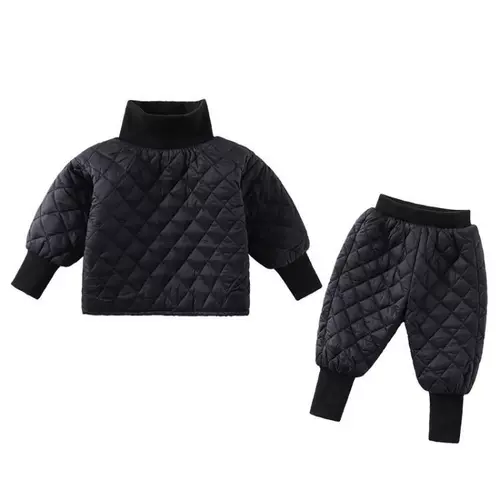 Стеганый пуховик для девочек, утепленный комплект, в корейском стиле, детская одежда, коллекция 2021