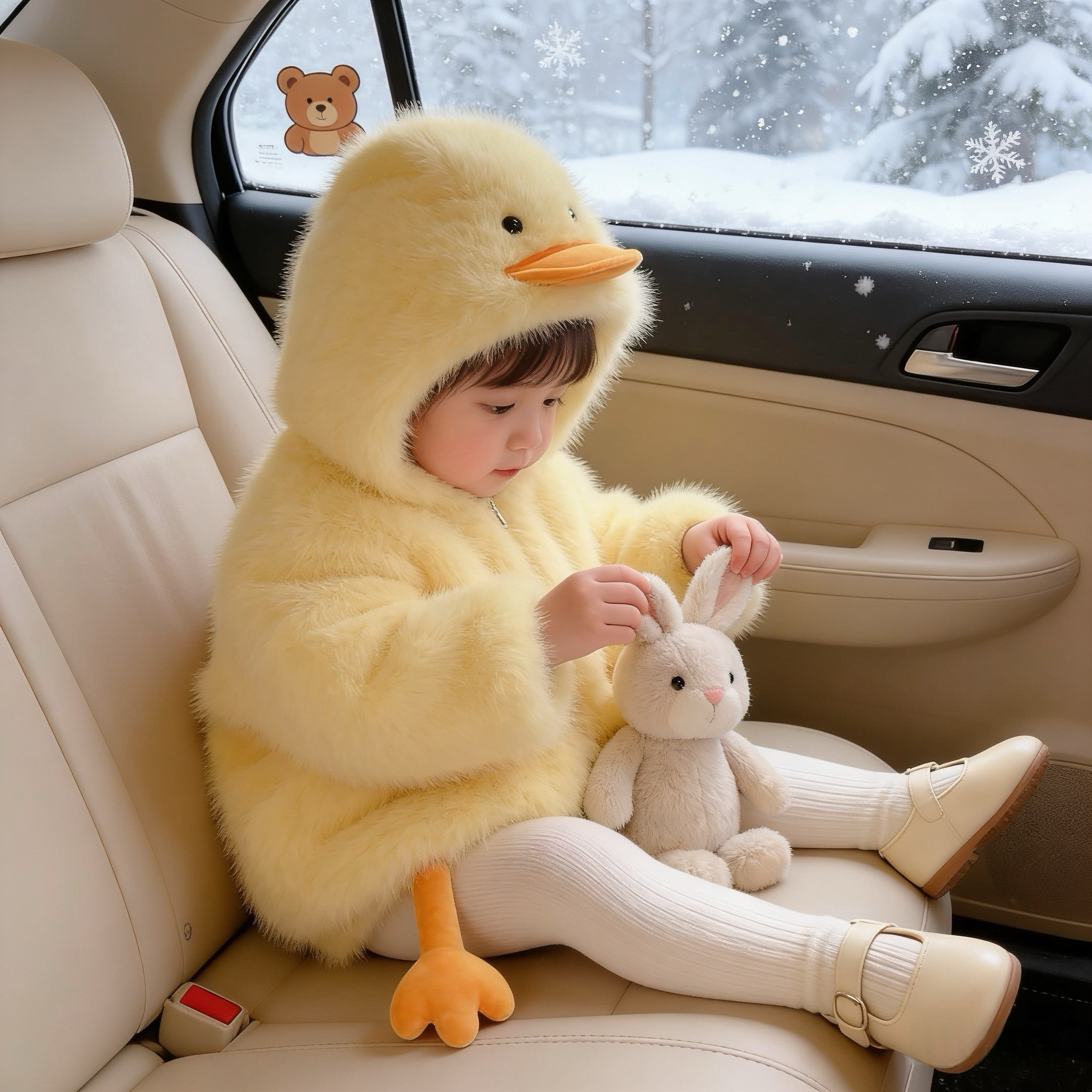 拉果拉亲子款加绒加厚毛毛衣保暖小鸭子冬季儿童毛茸加厚外出外套,童装/婴儿装/亲子装,棉袄/棉服,淘宝优惠券,粉丝福利购,淘宝优惠卷