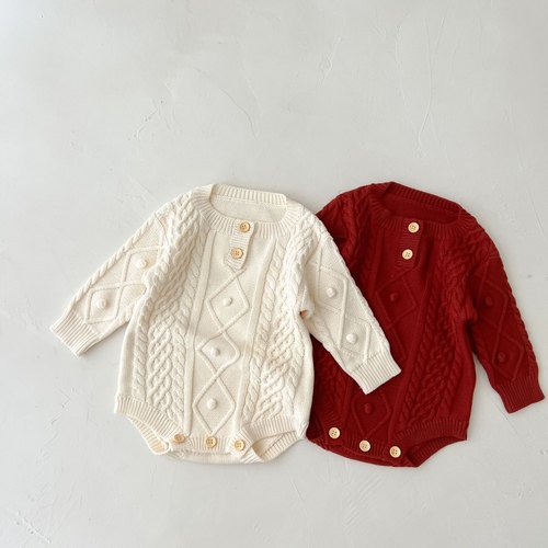 拉拉果拉贝贝园毛线针织连体衣