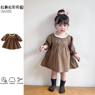 女宝宝秋装2025新款婴儿裙子复古风女童连衣裙开春衣服宝宝小裙子