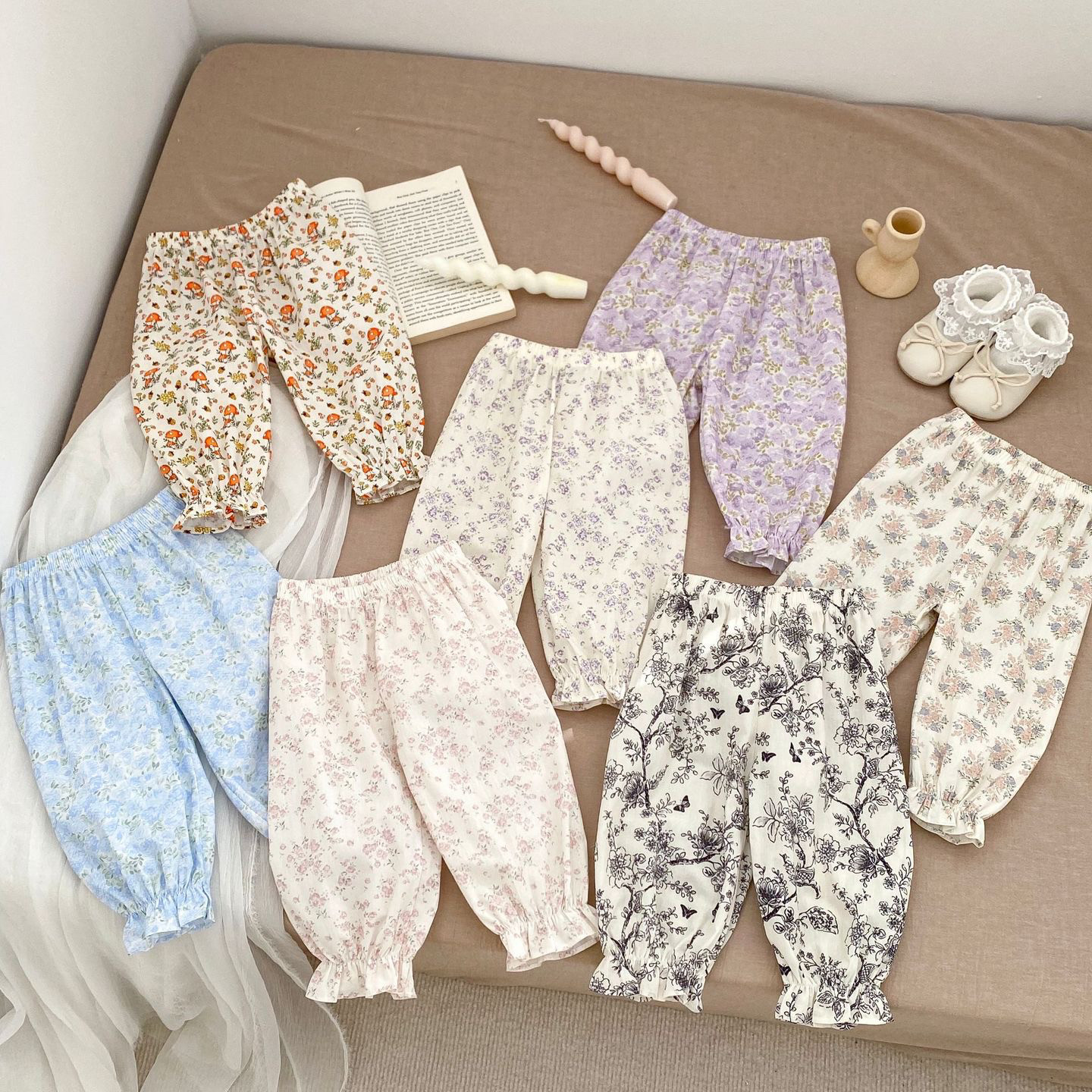 女童碎花长裤2025夏季新款儿童时尚花朵灯笼裤休闲裤宝宝宽松裤子,童装/婴儿装/亲子装,裤子,淘宝优惠券,粉丝福利购,淘宝优惠卷