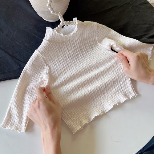 女婴儿半高领纯色打底衣