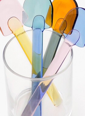 O.RoseLif 日式彩色铲子勺耐热玻璃甜品勺刨冰雪橇铲勺咖啡勺