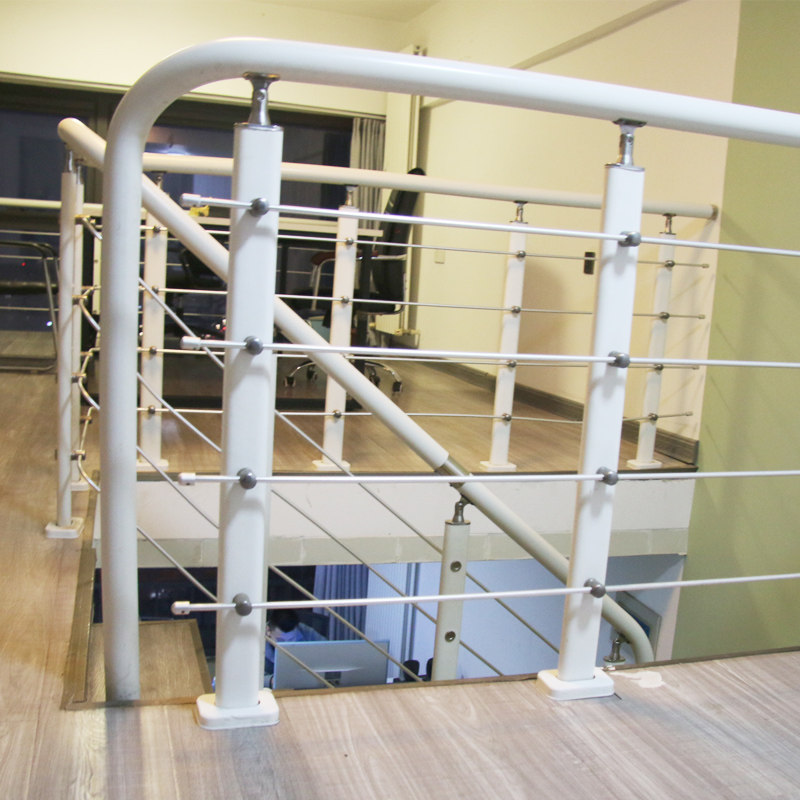 pvc楼梯扶手立柱家用走廊阳台栏杆拉丝飘窗护栏不锈钢室内木塑木