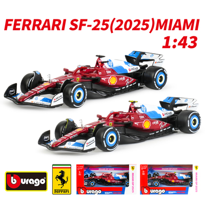 比美高1:43法拉利F1 SF25 Miami 迈阿密 2025方程式赛车合金模型
