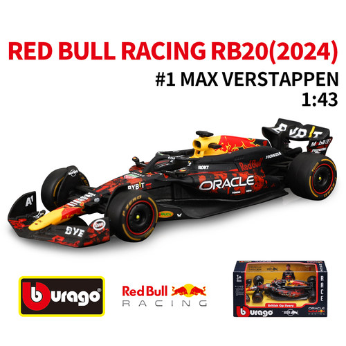 比美高1:43红牛RB20血牛F1方程式赛车2024仿真合金车模型维斯塔潘