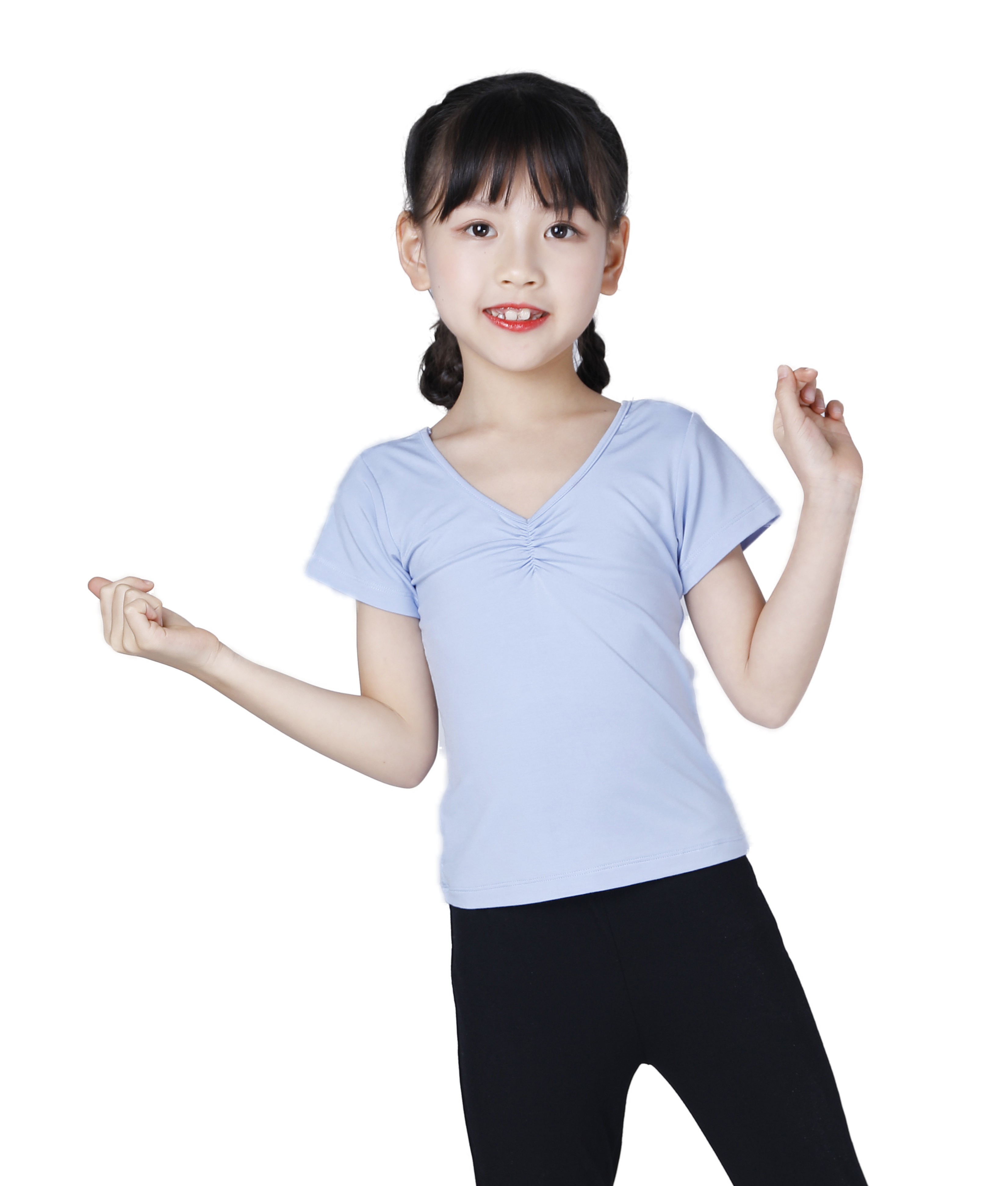 舞蹈短袖长袖上衣儿童瑜伽服女童瑜伽t恤