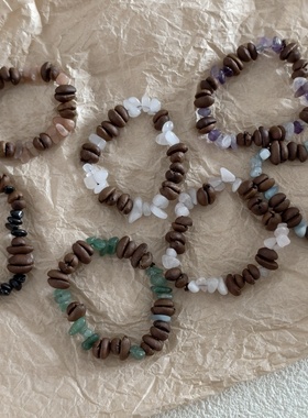 手作串珠百搭男手串女生咖啡豆