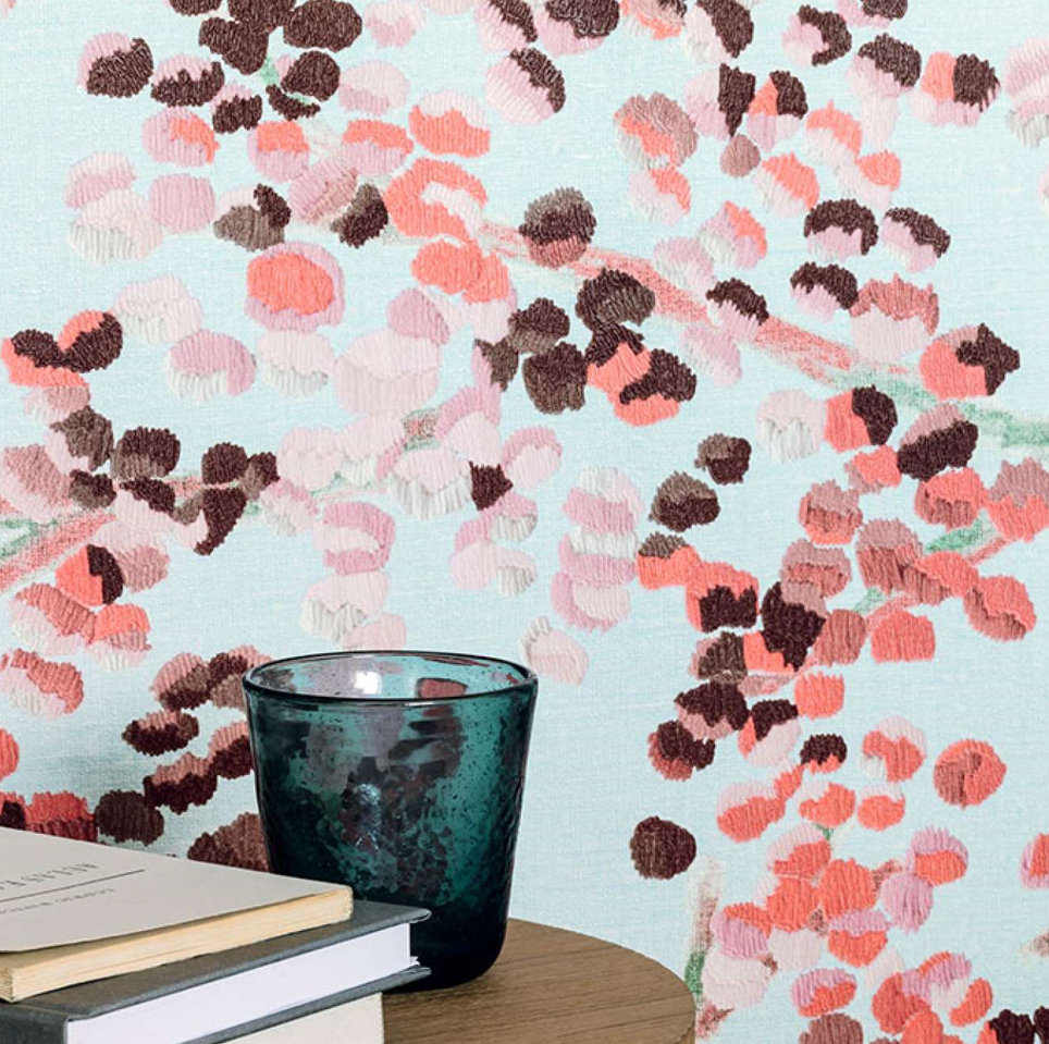 Elitis法国简约床头背景墙小花