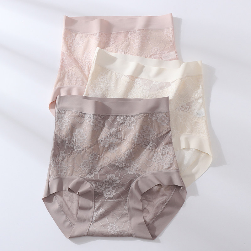 2025年新款提花蕾丝内裤女法式性感微透交叉收腹桑蚕丝底裆三角裤,女士内衣/男士内衣/家居服,女三角裤,淘宝优惠券,粉丝福利购,淘宝优惠卷