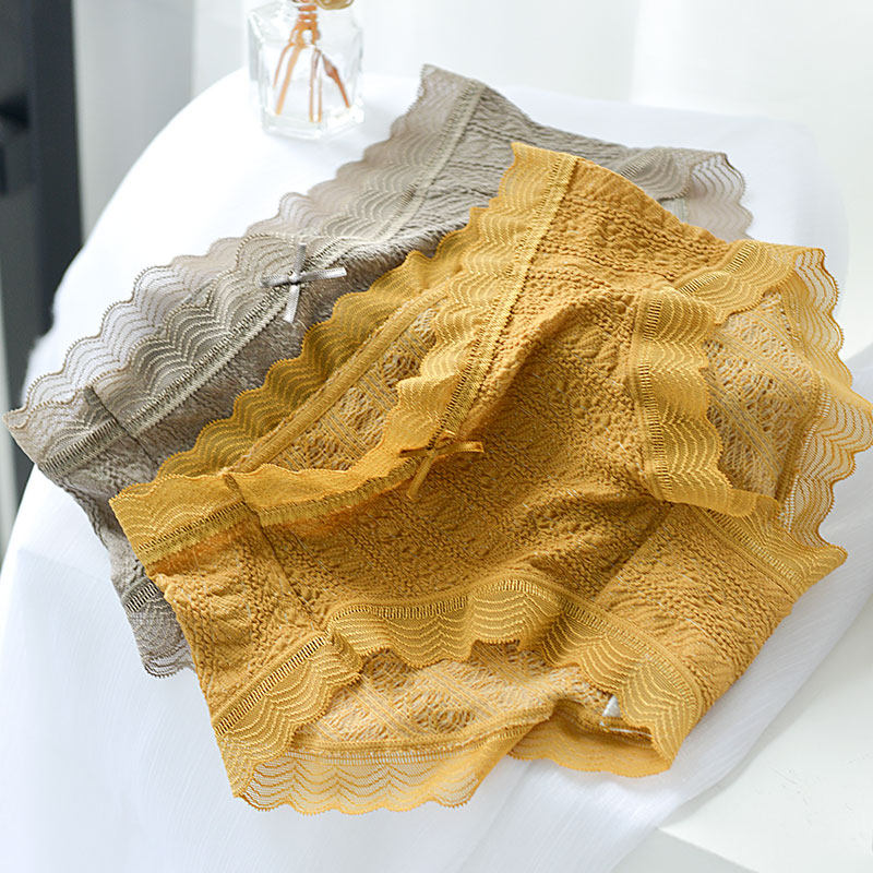 外贸内裤女原单日单出口日本纯棉裆中腰包臀蕾丝边舒适胖mm三角裤,女士内衣/男士内衣/家居服,女三角裤,淘宝优惠券,粉丝福利购,淘宝优惠卷