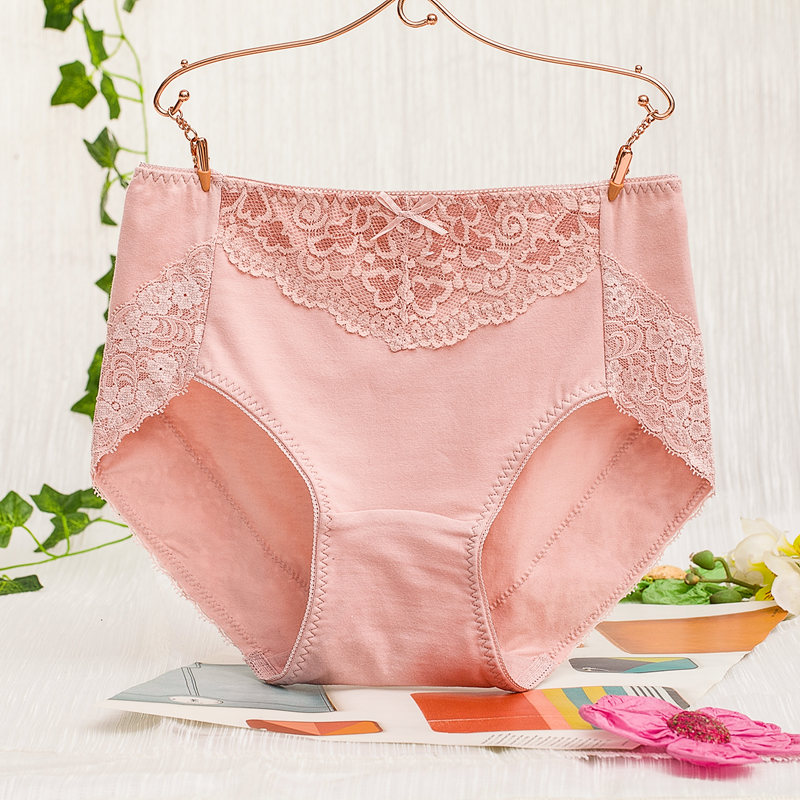 原棉质性感蕾丝无痕收腹三角裤