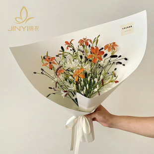 纸郁金香花束纸 百搭花束礼品鲜花包装 锦衣 ins白色牛皮卡纸韩式