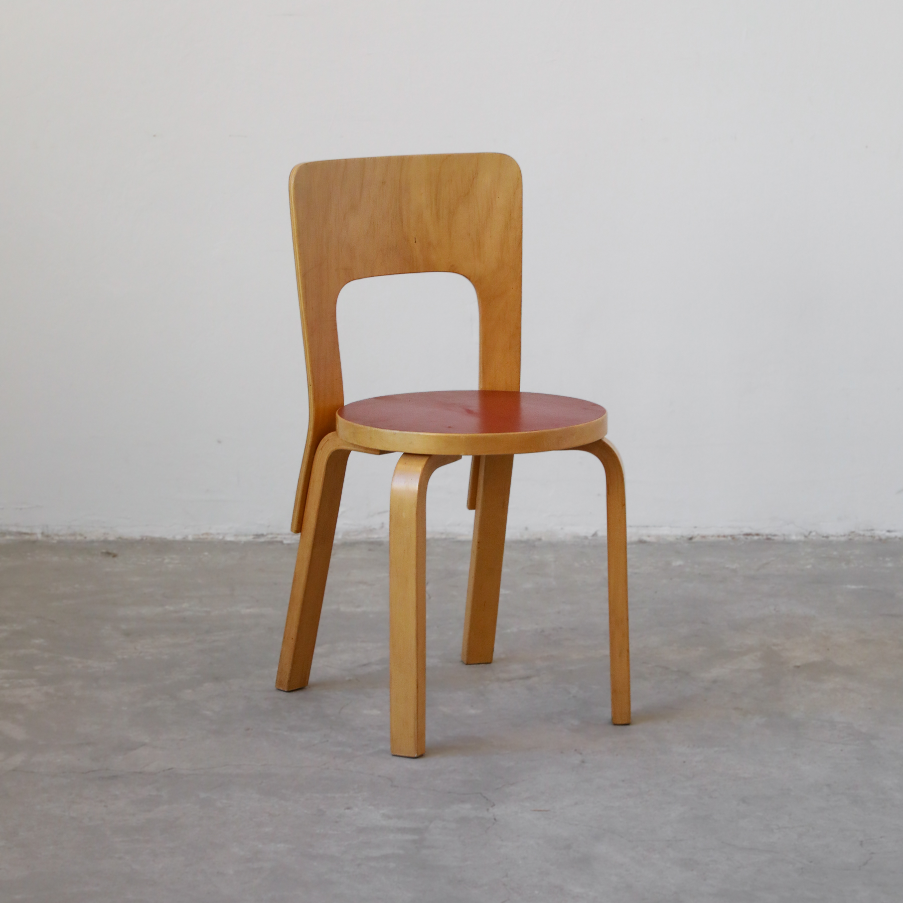 coznap 中古 | 芬兰产Alvar Aalto 66号餐椅artek红色座面 停产款
