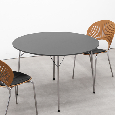 coznap 中古｜丹麦产 Arne Jacobsen 设计 3600 餐桌 圆桌黑灰色
