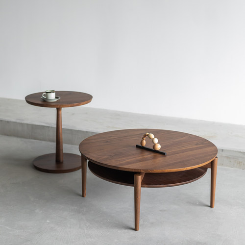 coznap 全新｜日本HIDA  温雅系列 圆形茶几 边桌