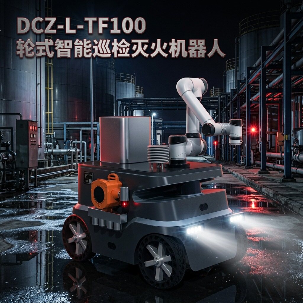 中科灵犀轮式巡检灭火机器人无人机自动补给机器人灭火AI火源识别