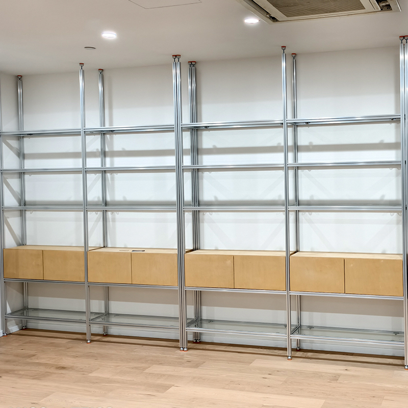 客厅隔断玄关置物展示架桦木海洋板装饰书架办公室多层极简陈列架