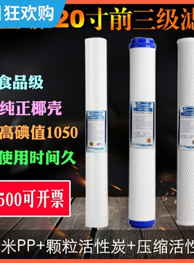 净水器滤芯pp棉颗粒活性碳烧结活性炭碳棒三级前置过滤20寸通用