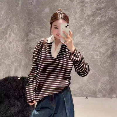 [秦岚同款】2025冬新品细支绵羊毛翻领开襟V领宽松落肩MBE4SWT072