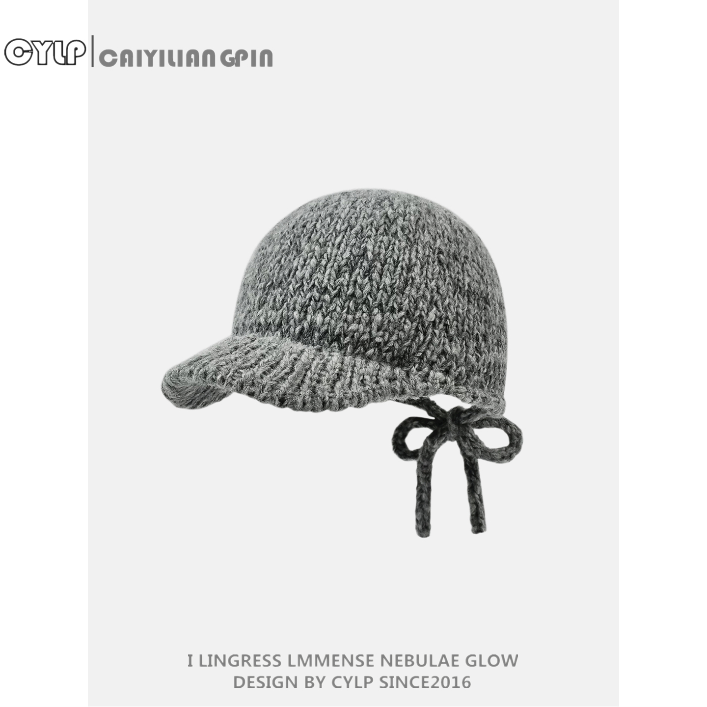 日系羊毛针织棒球帽女秋冬蝴蝶结绑带保暖显脸小鸭舌帽韩系马术帽