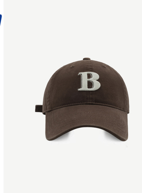 高品质潮牌B字母刺绣棒球帽男女同款韩版时尚百搭鸭舌帽子显脸小