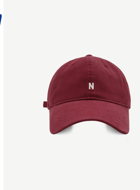 ins帽子女潮牌1987字母N刺绣软顶棒球帽男韩版情侣简约百搭鸭舌帽