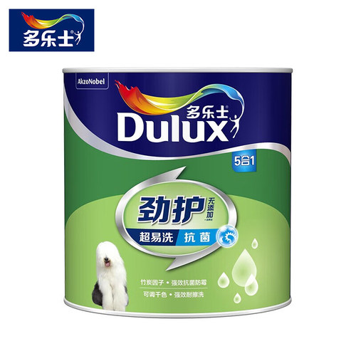 多乐士乳胶漆劲护超易洗抗菌无添加五合一墙面漆A8141-1L