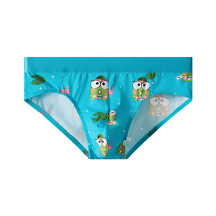 男士中腰内裤男式纯棉透气个性三角裤头青年男生运动卡通可爱裤衩