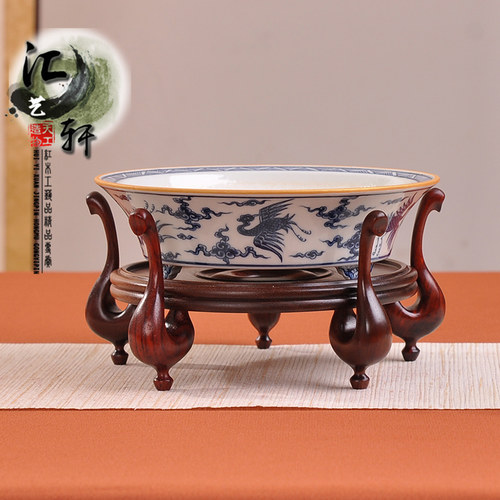 南通新中式大红酸枝兰花摆件底座