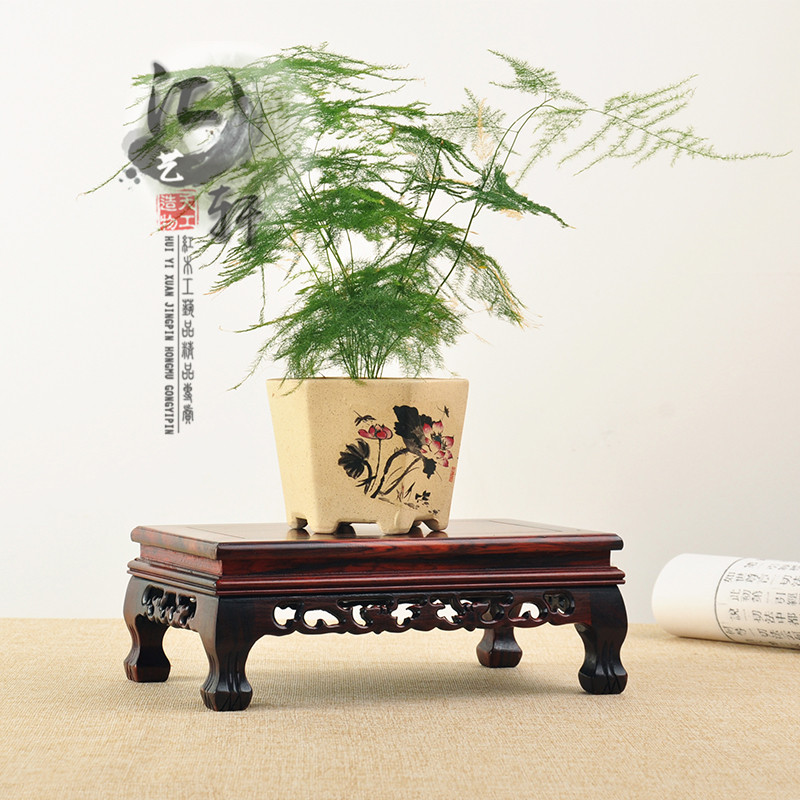 红木红酸枝实木正方长方台奇石花瓶玉器茶壶印章盆景摆件佛像底座