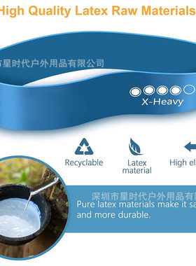 蓝色渐变弹力带运动塑形阻力带瑜伽拉力圈 健身乳胶阻力带