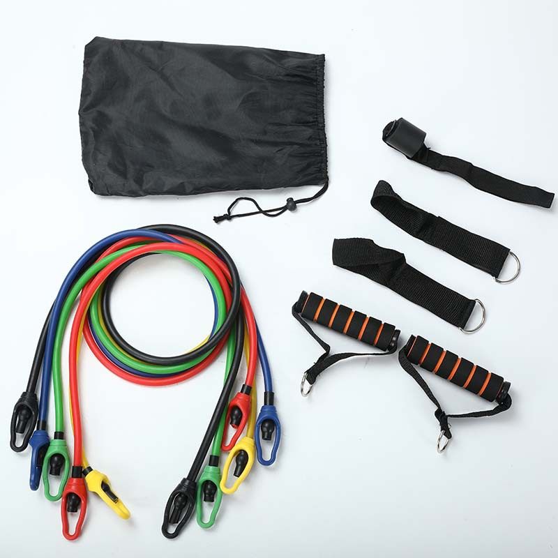 11件套拉力器拉力带TPE拉力绳一字拉力肌肉训练健身器材套件