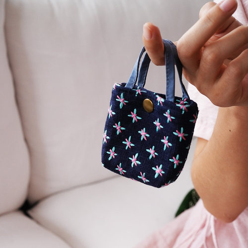 钟声刺绣 全手工缝制 百搭古风 可爱MINI包布艺装饰挂件 茶道零配